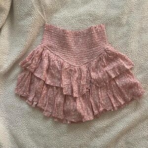 Altar'd State Pink Floral Mini Skirt